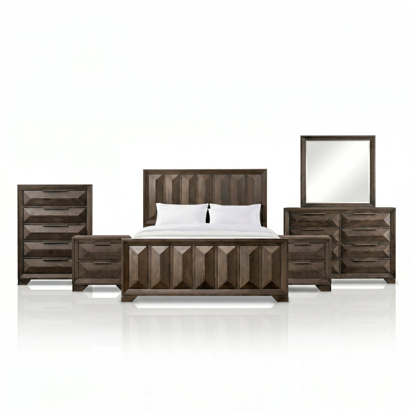 Ensemble de chambre Fikir, Ensemble de six pièces : lit, deux tables de che, Grand