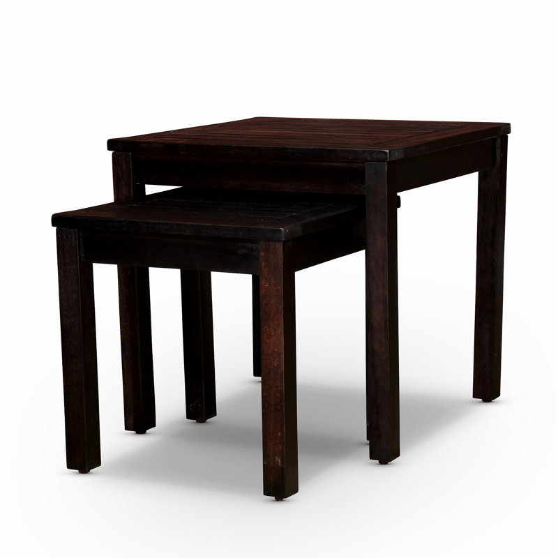 Ensemble de 2 tables gigognes en eucalyptus