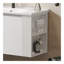 Meuble-lavabo mural polyvalent 36 po avec lavabo en céramique 36 po et poignées à fermeture en douceur à conception libre avec 2 tablettes latérales ouvertes, grand espace de rangement, blanc