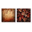 «Red Falling Oak Leaves I» - art mural feuilles - ensemble d'art mural traditionnel 2 pièces-676285966-676285965-676285963