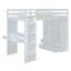 Lit mezzanine double avec grandes tablettes