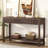 Striped Ash Veneer Console Table - Modern Style for Any Room-193883465