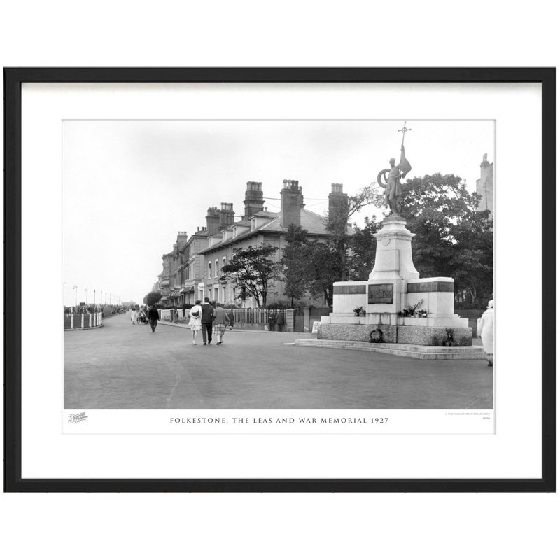 Folkestone, The Leas And War Memorial 1927 - Single Picture Frame Print, 40cm H x 50cm W x 2.3cm D