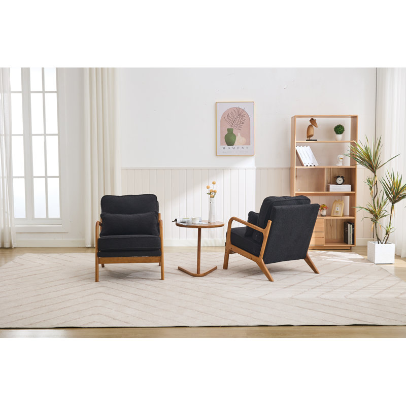 Holdyn Upholstered Armchair, Black Polyester