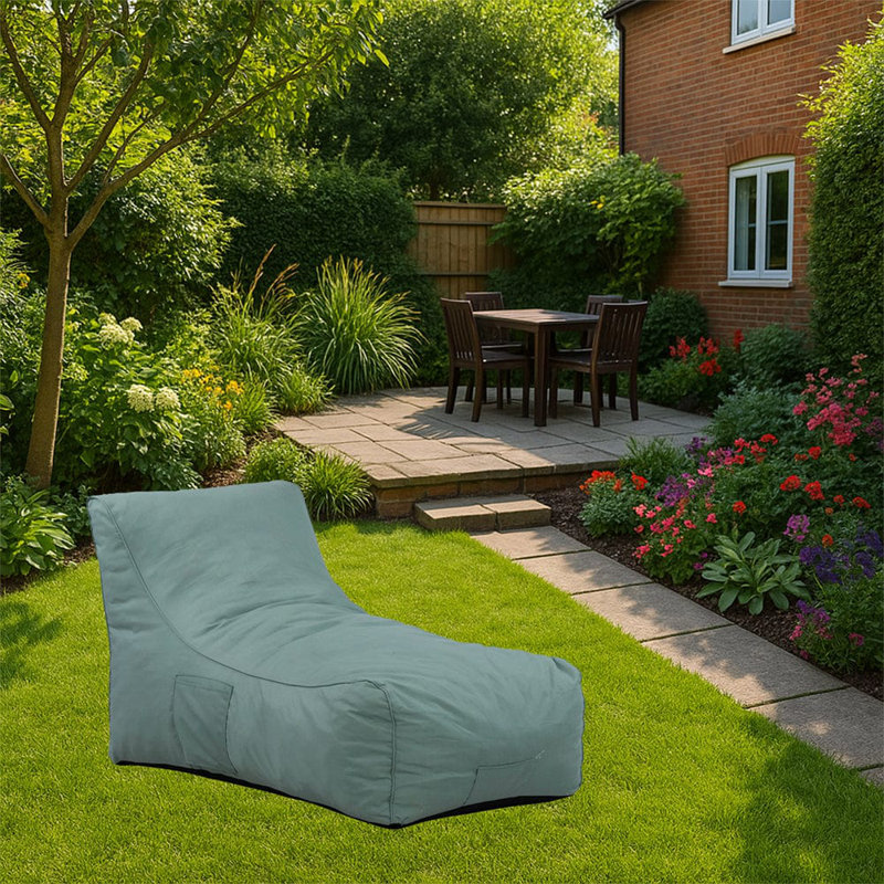 Yukon Fabric Outdoor Friendly Bean Bag Lounger, Sage Blue