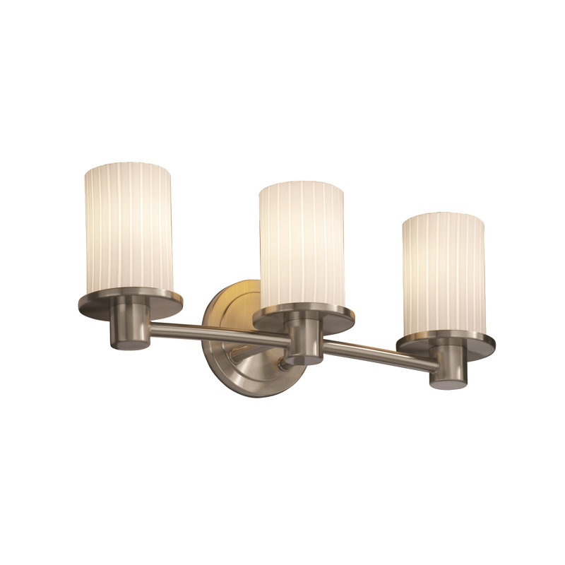 Casson 3 - Light Dimmable Vanity Light, Dark Bronze, Frosted Crackle