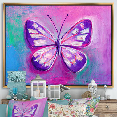 Bless international Bright Monarch Orange And Black Butterfly Framed On  Canvas Painting