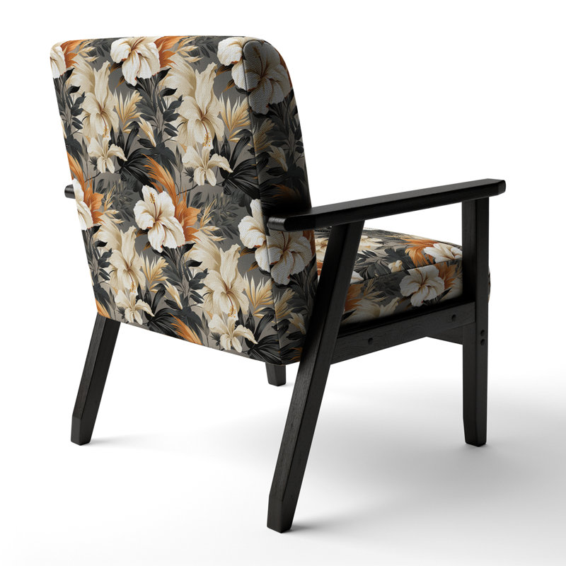 Miroir neutre avec motif tropical - fauteuil rembourré Coastal, Motif d'un mirage tropical neutre I