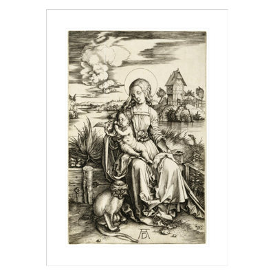Vierge à l'enfant avec le singe par Albrecht Dürer, impression giclée sur cadre