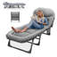 Lit pliant 1Pc, lit de déjeuner inclinable simple, lit pliant ergonomique confortable, lit pliant de cour, lit de camp portatif multifonctionnel de la sieste