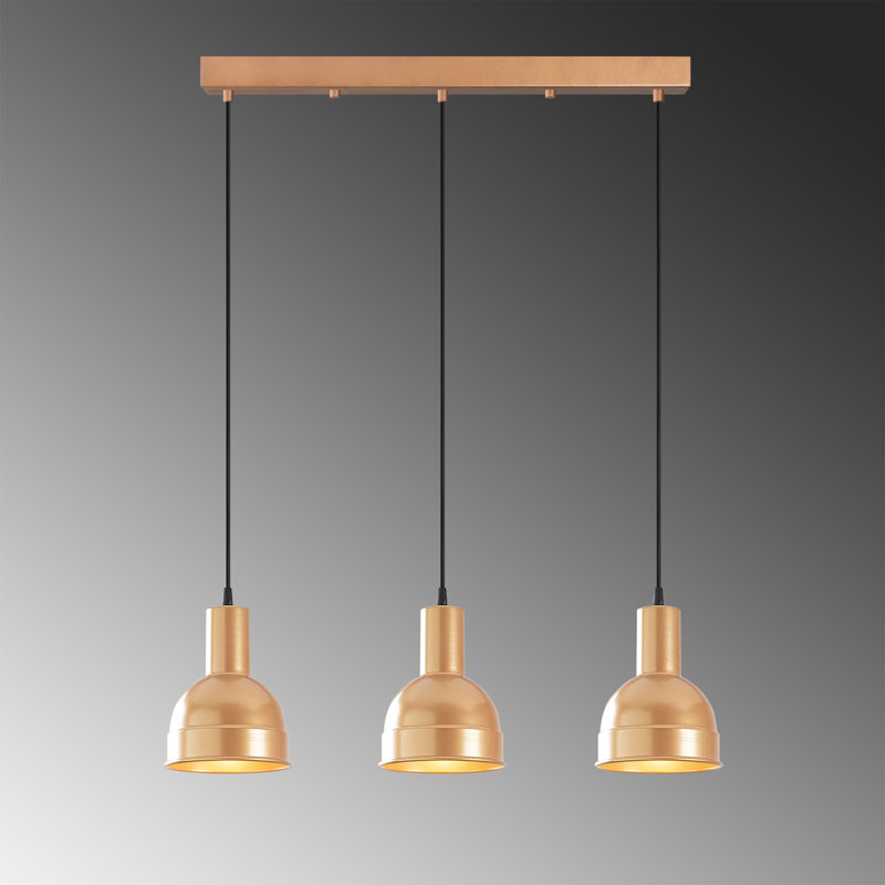 Luminaire suspendu en forme de dôme pour îlot de cuisine à 3 lumières Excalibur