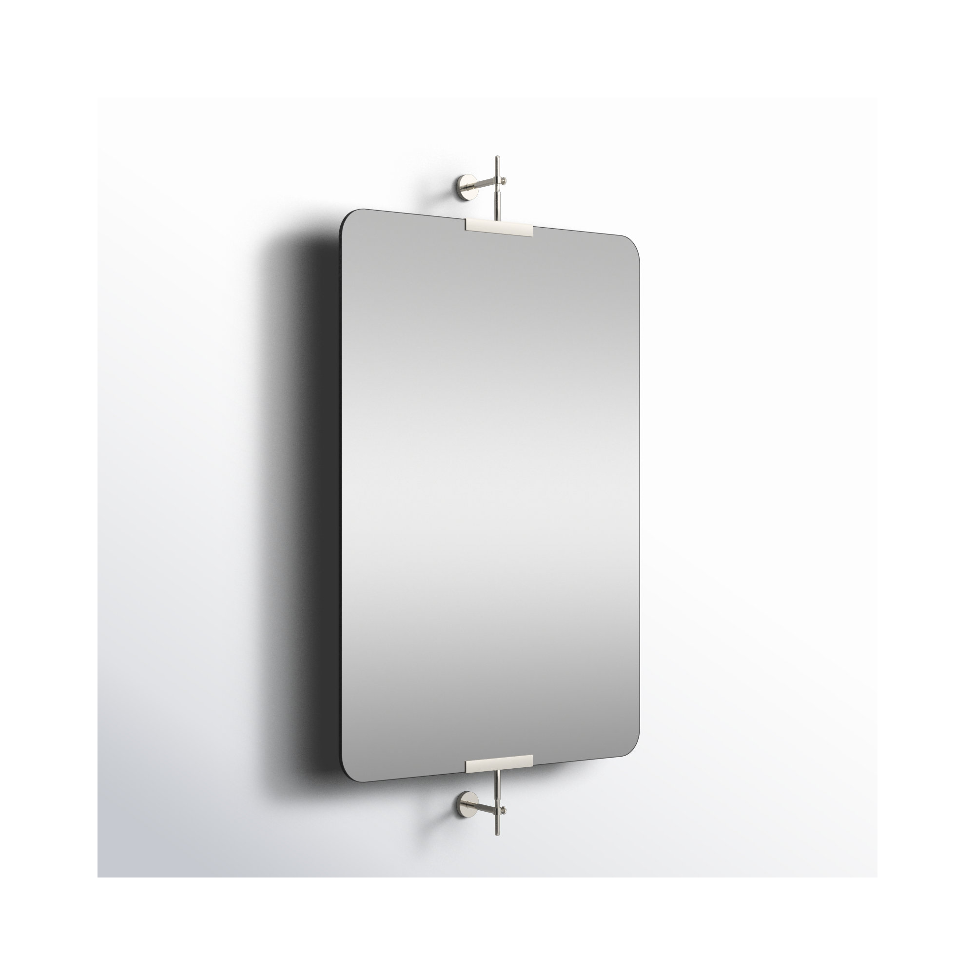 Guava Metal Rectangle Mirror, Silver, 48" x 29"