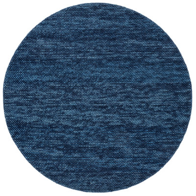 Heiser 425 Handwoven Wool/Cotton/Polyester No Pattern Indoor Use Only Rug in Navy/Blue