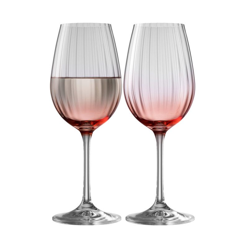 Briena 400ml White Wine Glass Set, Blush