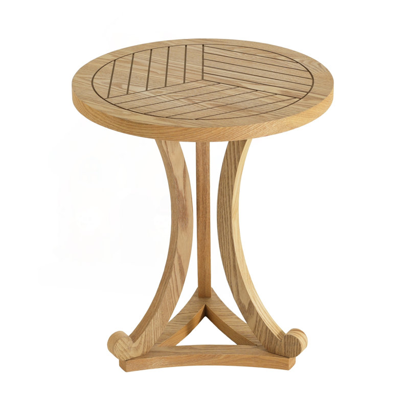 Round Accent Table with Curved Base