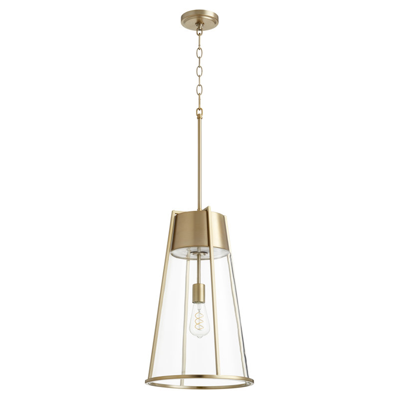 Aime 1 - Light Single Pendant, Aged Brass, 22" H x 13" W x 13" D