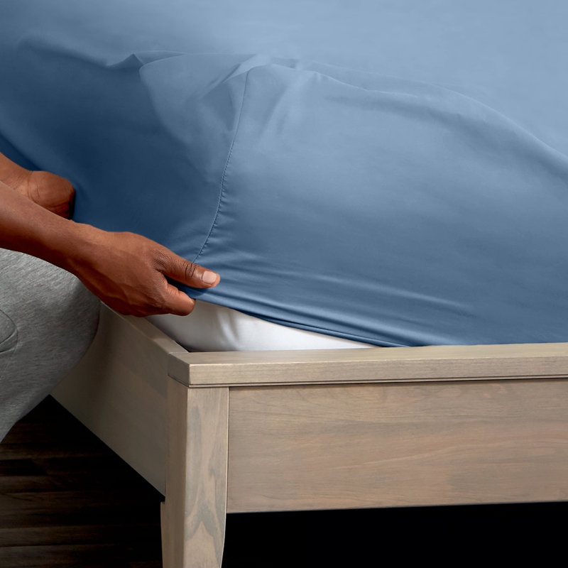 Extra Deep Microfiber Fitted Sheet, Queen Fitted Sheet, Coronet Blue