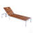 Adjustable Outdoor Chaise Lounges With 6-Position Backrest, Durable Steel And Acacia Wood For Patio, Poolside, Or Beach-1212517558