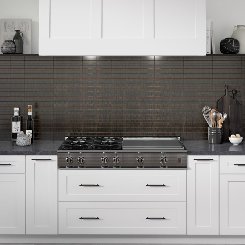 Newtro 12 x 12 Ceramic Decorative Accent Tile, Black