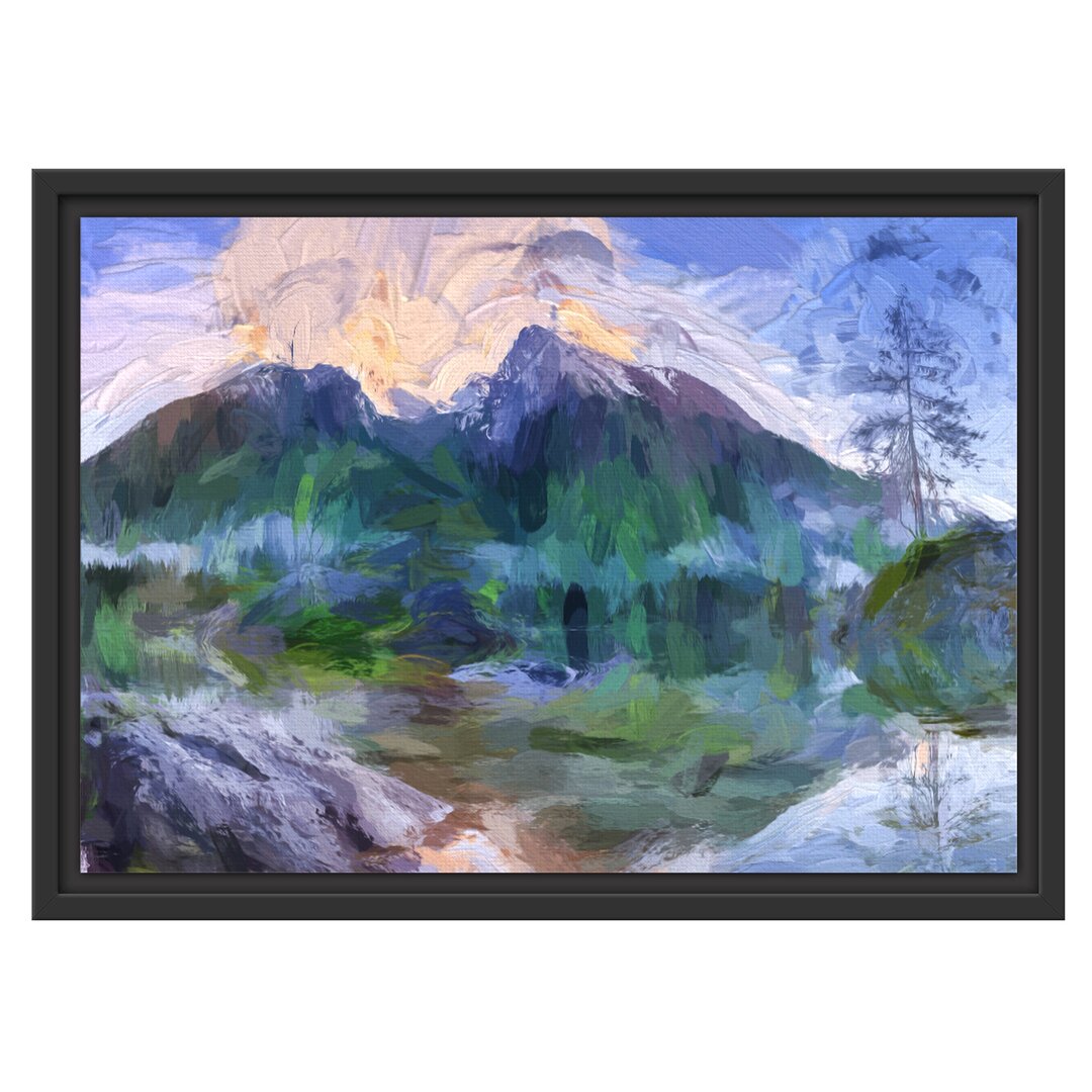 Gerahmtes Wandbild Sonnenaufgang am Hintersee Kunst