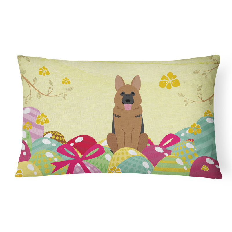 Easter Eggs Outdoor Throw Pillow