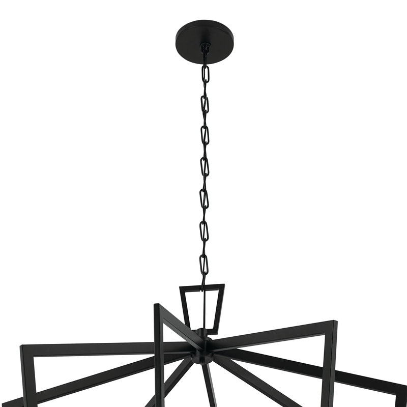 Luminaire suspendu en cage 16 lumières Cordovi, Noir