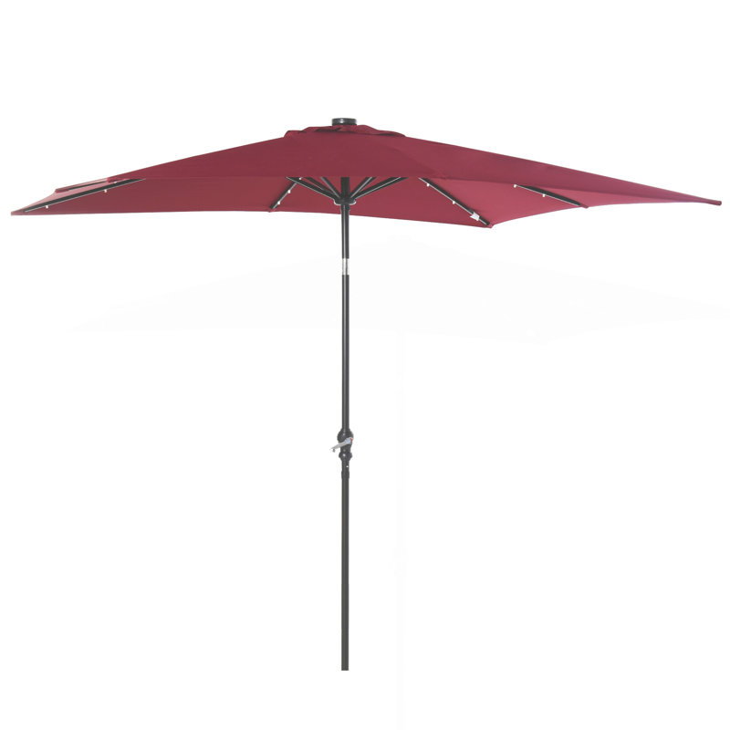 Parasol solaire Sun, parasol de patio éclairé, Rouge