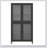 Classic Metal Storage Cabinet With 4 Glass Doors And 4 Shelves, Waffle Grids Tempered Glass For Home And Office