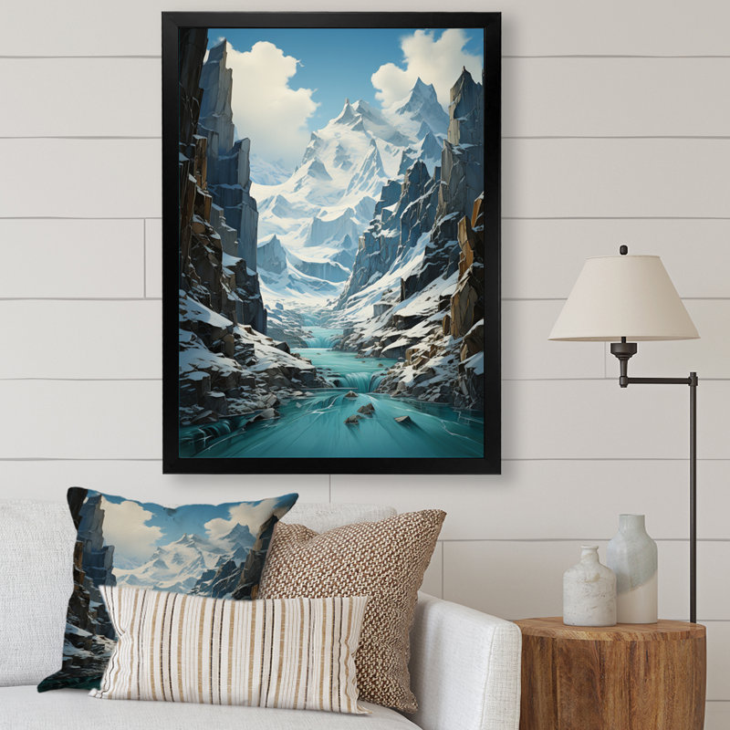 Glacier Glaciers Embrace - Landscape & Nature Canvas Prints, H 40 po x l 30 po, Cadre photo noir