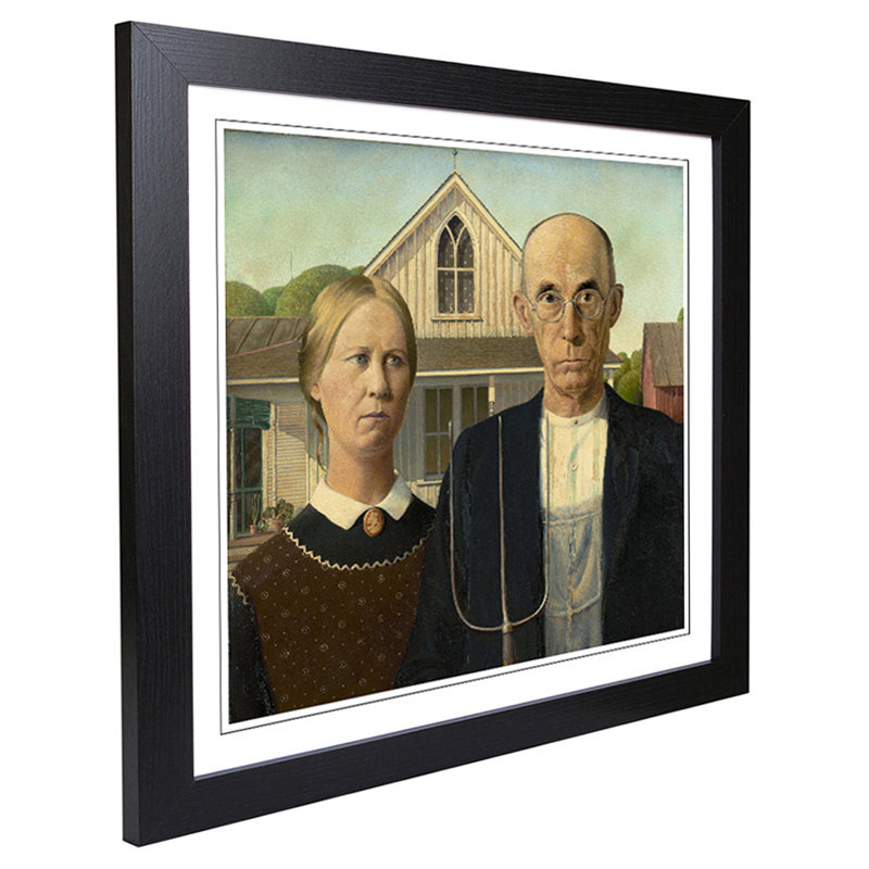 Grant Wood - Single Picture Frame Painting, Black