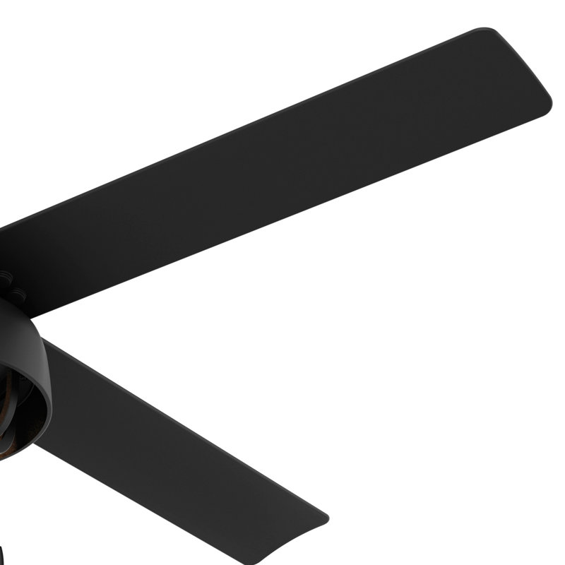 52" Matte Black Indoor/Outdoor Ceiling Fan with LED Light Kit