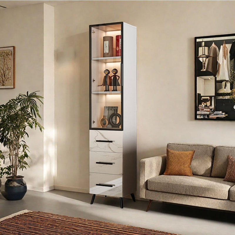Norik, Noir / gris clair, (3 tablettes) H 70,87 po x l 11,81 po x P 15,75 po