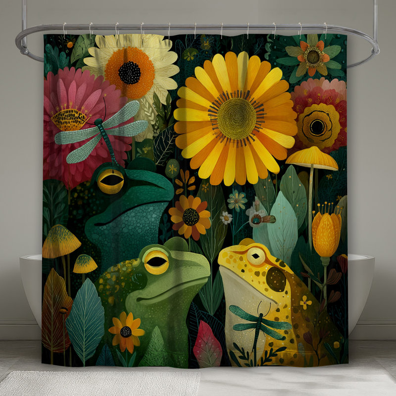 Rideaux de douche Frogs And Dragonfly, L 70 po x H 84 po