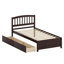 Structure de lit plateforme en bois avec tiroirs de rangement et tête de lit-2126335492