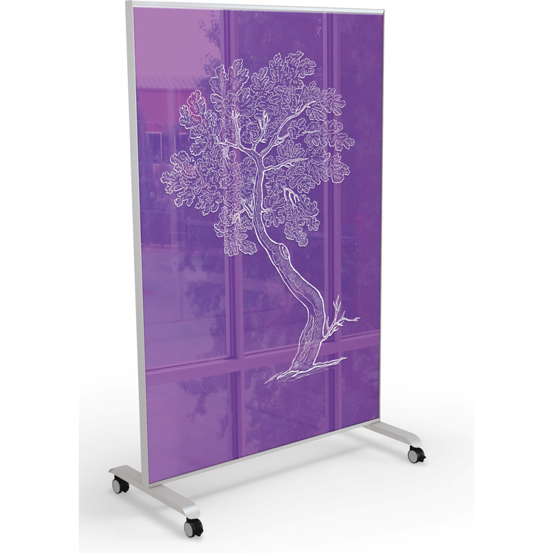 Panneau de verre autoportant magnétique Hierarchie, 73,2 po x 47,6 po, Mauve