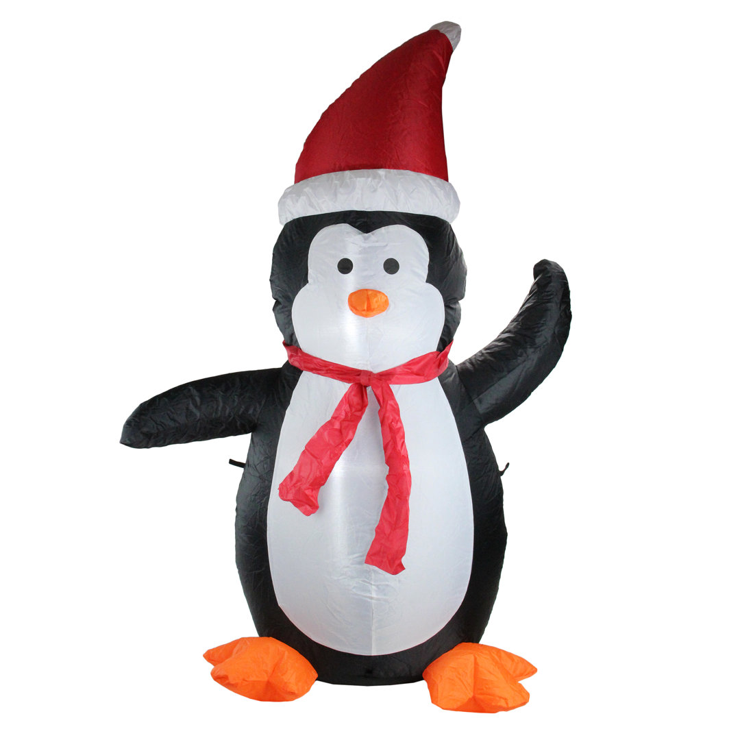 4' Black and White Inflatable Festive Penguin Christmas Yard Decor Northlight Seasonal