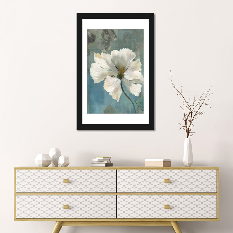 « ice blue i », impression sur toile, Papier beaux-arts encadré noir, Blanc, H 24 po x l 16 po x P 1 po