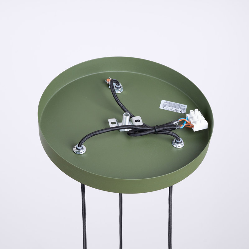 Bernis 3 - Light Brushed Nickel Pendant, Green