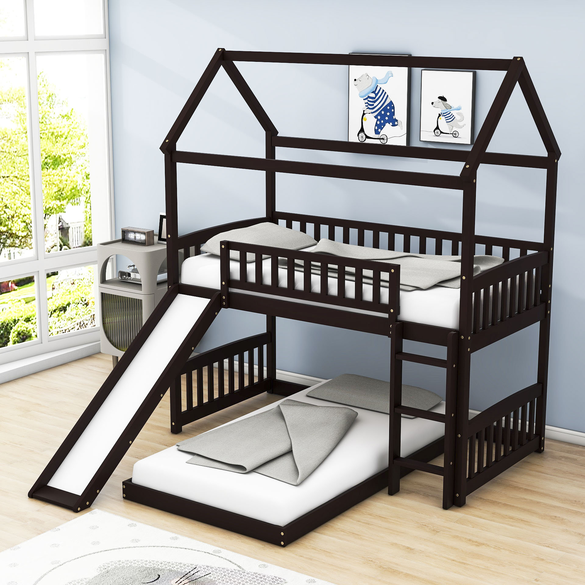 Twin over full outlet l shaped bunk bed