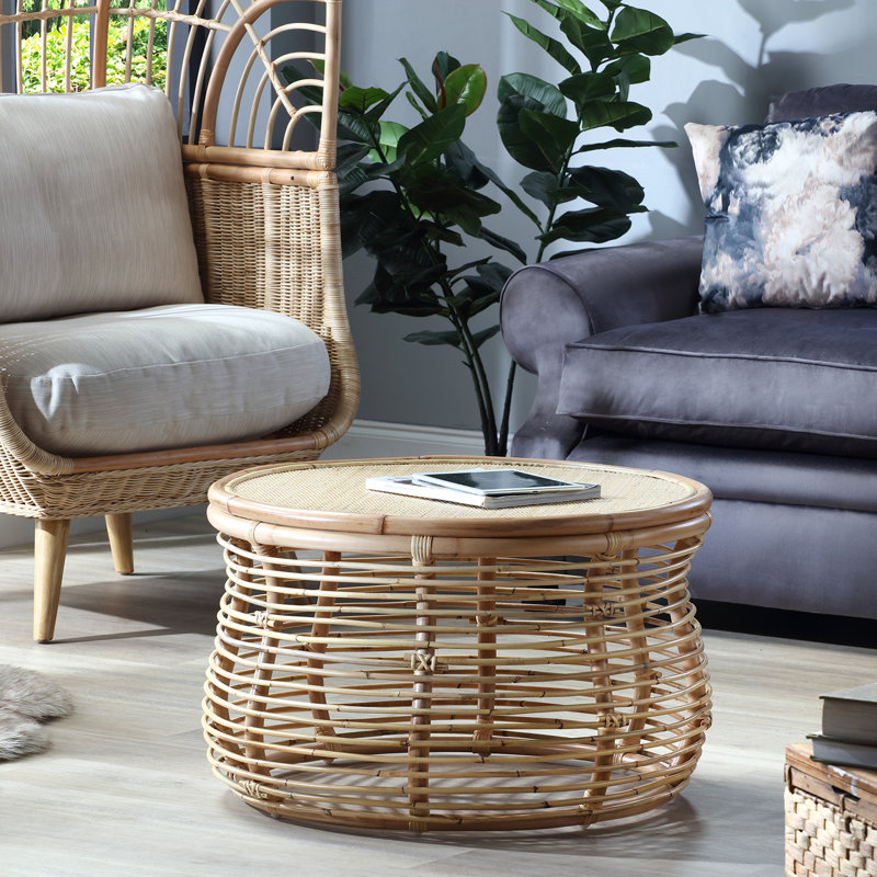 Camak Frame Coffee Table, Natural Rattan Wicker