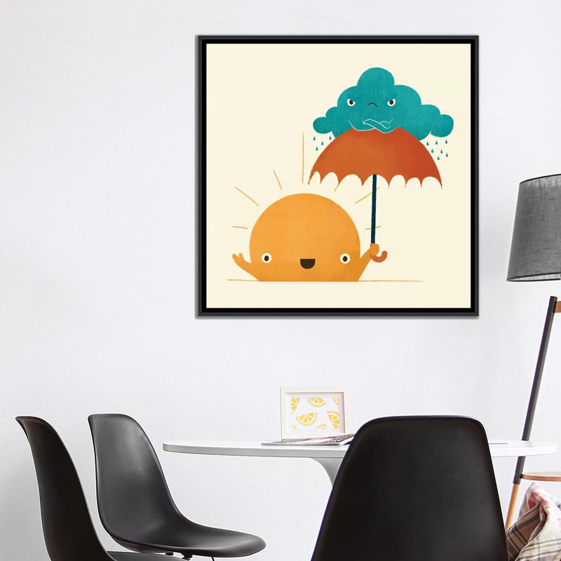 «Lighten Up», impression sur toile, H 26 po x l 26 po x P 1,5 po, Toile avec cadre noir, Pas de tapis