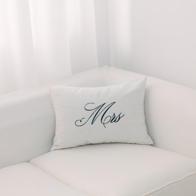 You & Me "Mrs" Print Throw Pillow