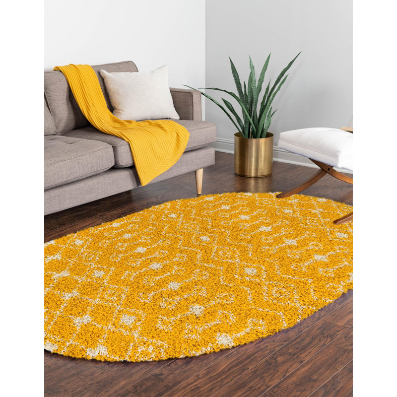 Griego Geometric Indoor Rug, Oval 4'1" x 6'1"
