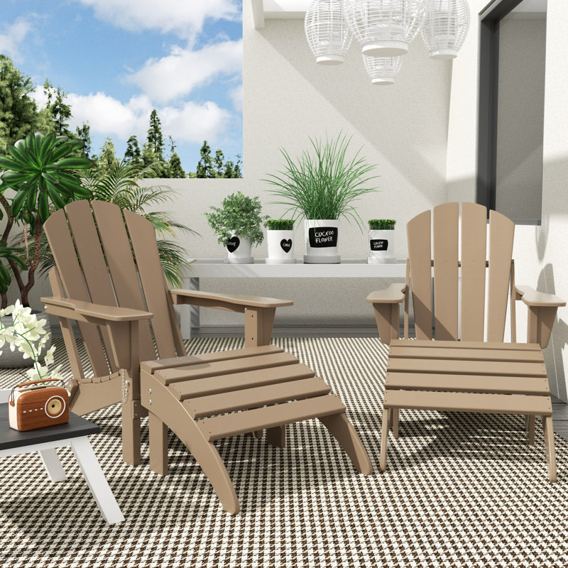 Shawnna Foldable Outdoor Adirondack Chair, Weathered Wood