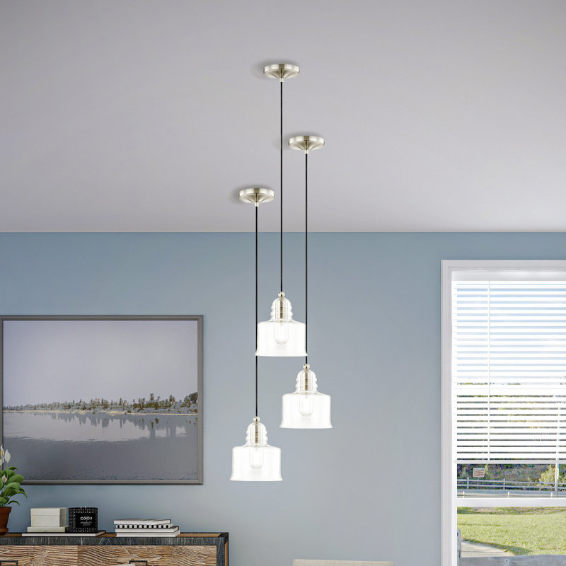 Wahl 1 - Light Pendant, Clear, Brushed Nickel