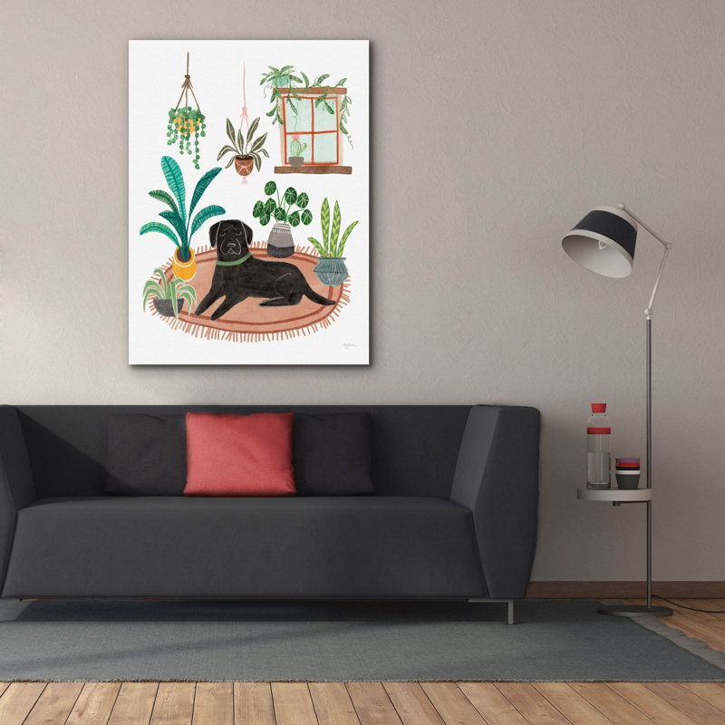 «Urban Jungle Dogs 6 White» par Mary Urban, art mural sur toile, 26 po x 34 po, H 54 po x l 40 po x P 1,5 po