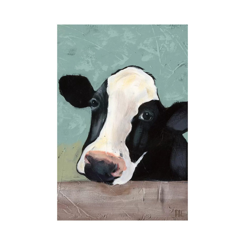 Holstein Cow III by Jade Reynolds - Print on Canvas, 20.32 cm H x 30.48 cm W, Wrapped Canvas
