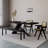 Black Rectangular Solid Wood+Iron Dining Table-1970610418