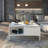 Elegant Coffee Table, Diamond White, 35.4 x 16.5 x 35.4 inches | 100% Melamine Coated Particle Board, Thickness: 0.6 inches | Features Additional Storage, Modern Design for Living Room & Stylish Home Decor-2139333786