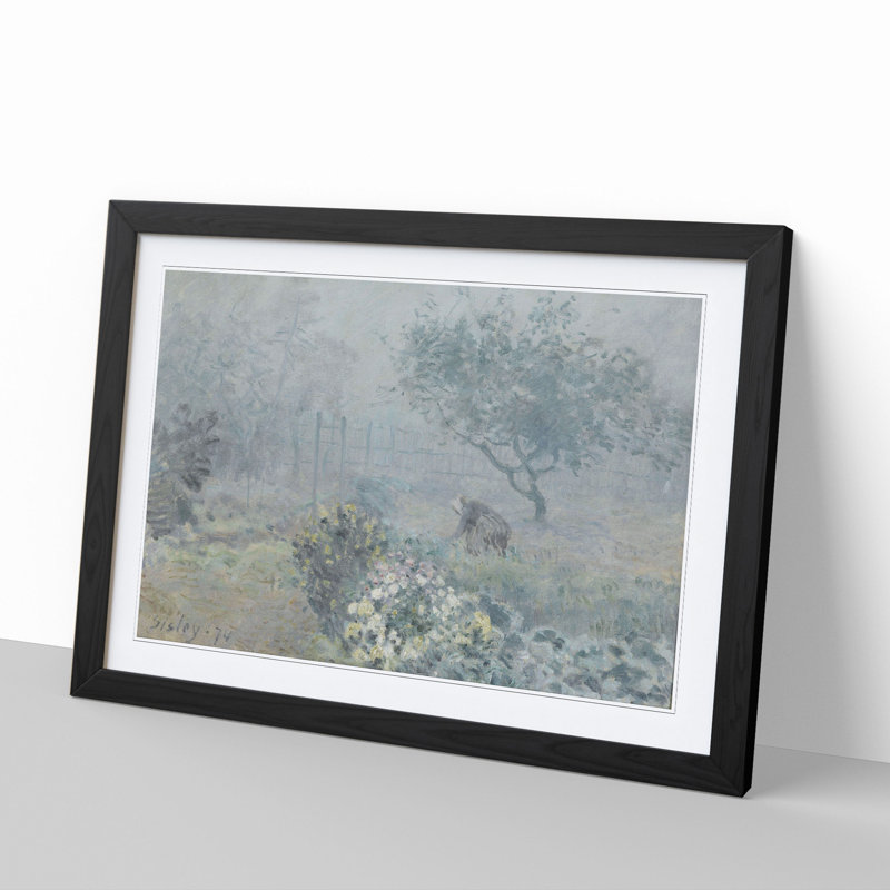 Fog Voisins by Alfred Sisley - Framed Print, 48cm H x 65cm W x 2cm D, Black Framed